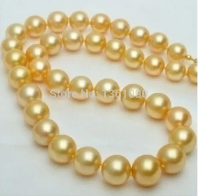 

bjc 000153 south sea 10-11mm golden pearls necklace 14K CLASP (C0309)