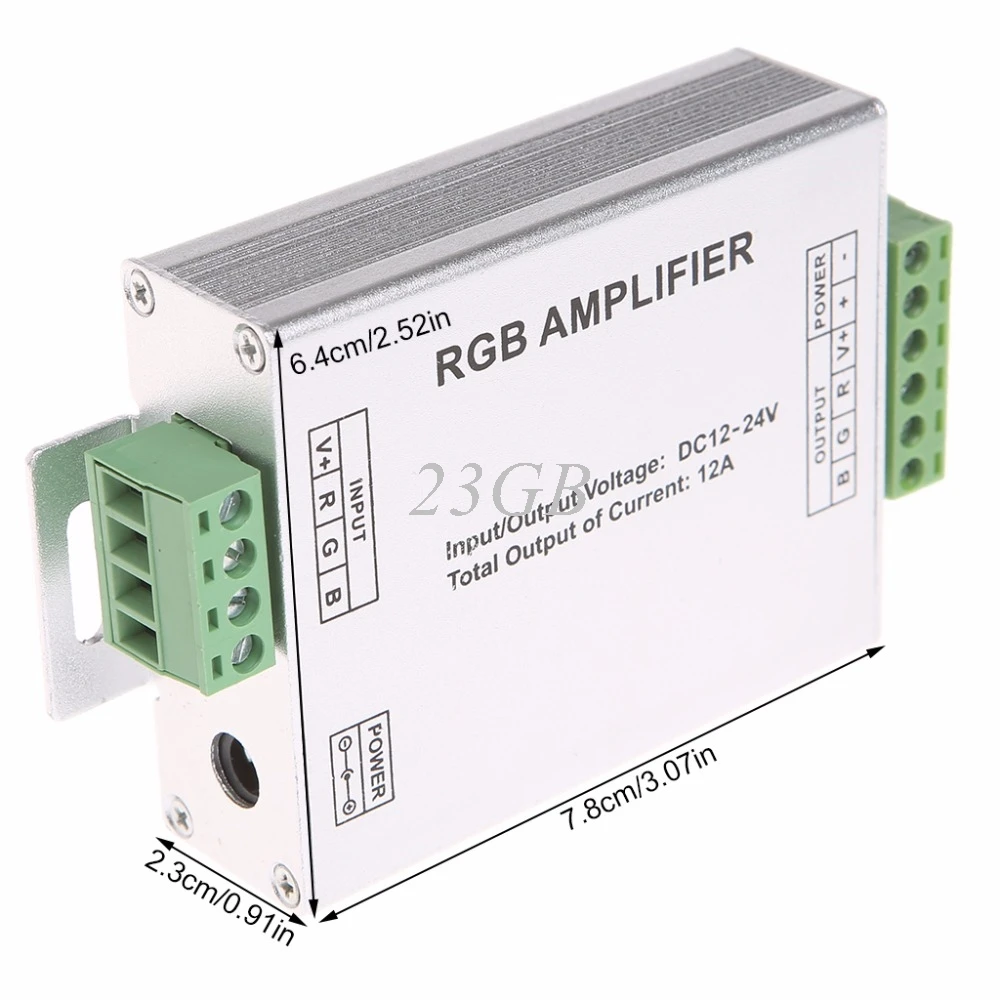 Signal RGB Amplifier Repeater DC12V 24V 12A For 3528 5050 SMD LED