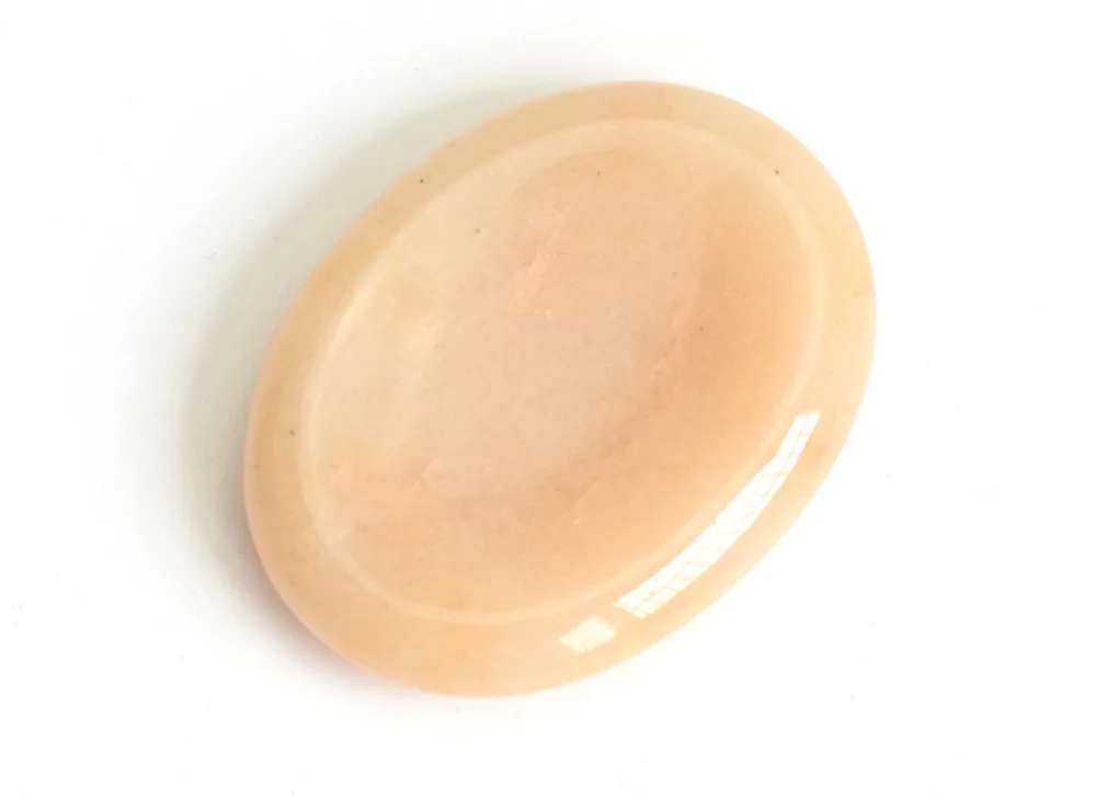 

Natural Chakra Yellow Jade Carved Thumb Irish Oval Worry Stone Crystal Healing Palm Stone with a Free Pouch