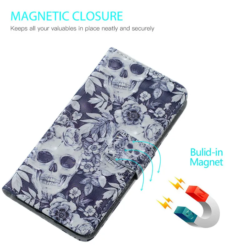 Милый 3D чехол для телефона с изображением совы черепа для huawei mate 20 Lite Pro mate 20X чехол s кожаный флип-чехол для huawei mate 10 Lite Coque