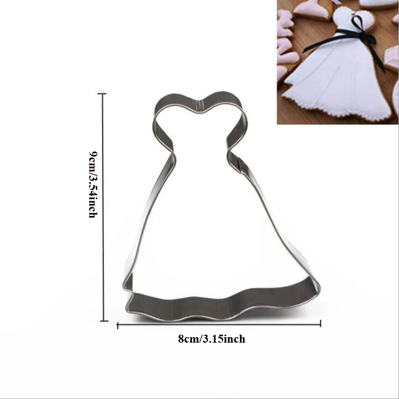 Cookie Cutter Baking Mold Cookie Mould Fondant Cutter Baking Decorating Tools Wedding Dress Metal Cookie Cutters couple Fondant Cake Decor princess Cupcake Chocolate Biscuit Mould patisserie reposteria