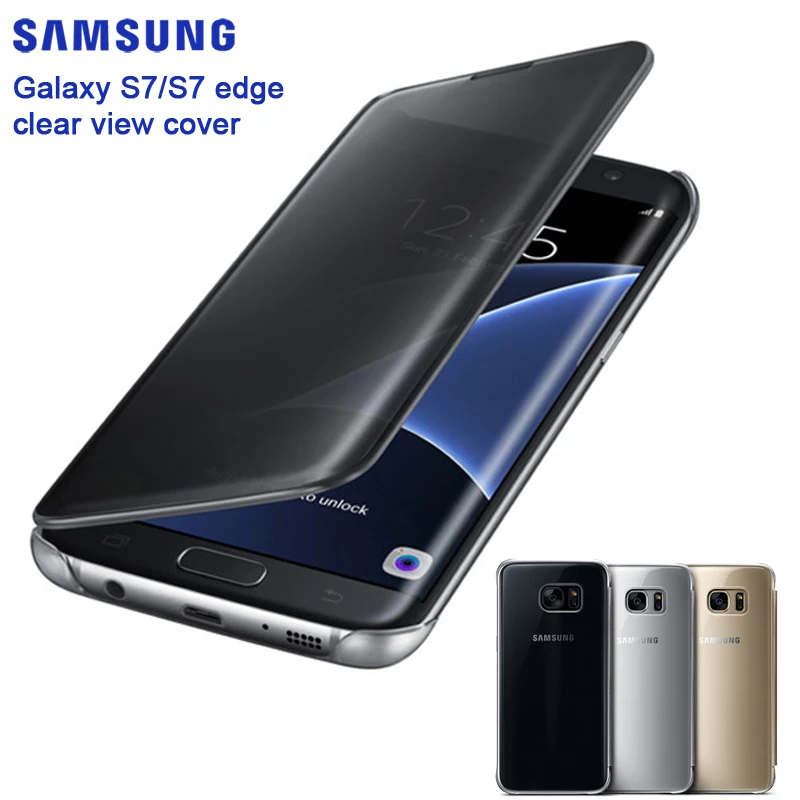 Original Samsung Mirror Clear View Smart Cover Phone Case For SAMSUNG Galaxy S7 G9300 S7 edge