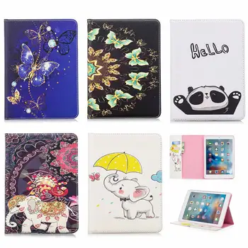 

Fashion High Quality Butterfly Elephant Painted Flip PU Leather For iPad Air Case For Apple iPad Air 2 iPad 9.7 inch 2017 Shell