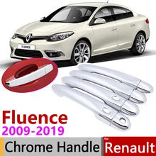 Para Renault Fluence 2009 ~ 2019 Chrome Capa Maçaneta da porta Do Carro Acessórios Adesivos Guarnição Set 2010 2011 2012 2013 2014 2015 2016 2018