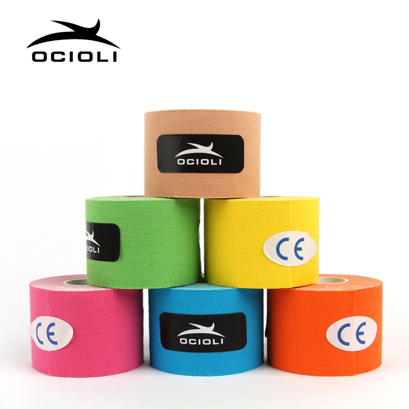1 لفة شريط لاصق لفة CottonElastic لاصق العضلات ضمادة سلالة إصابة دعم الركبة منصات كرة القدم الكرة الطائرة دعامة الركبة