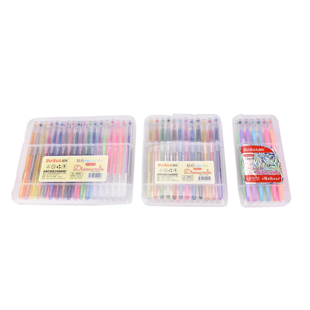 

12/24/36PCS/Set Gel Pen Set Refills Metallic Pastel Neon Glitter Sketch Drawing Color Pen School Stationery Marker for Kid Gifts