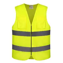 Флюоресцентный и оранжевый полиэфирные Светоотражающие жилет безопасности