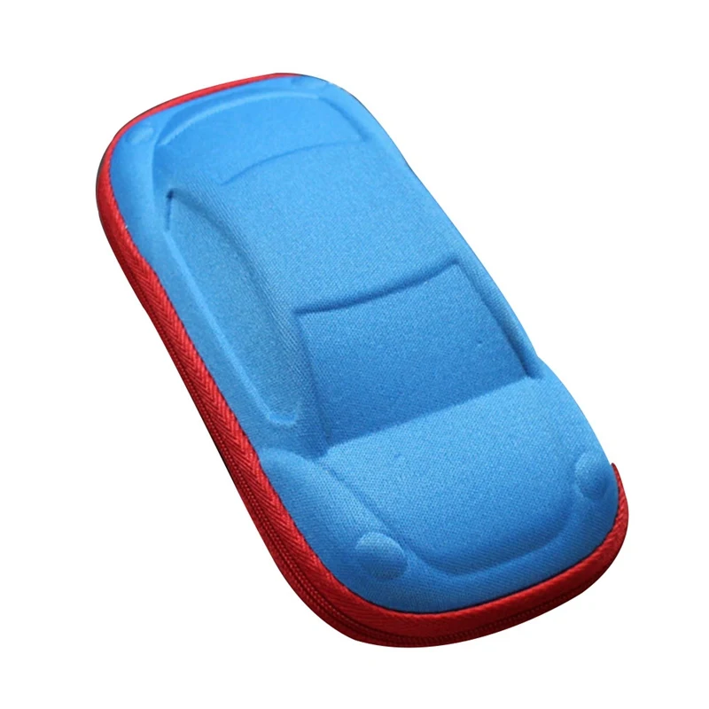 

New Glasses Case Cute Cartoon Car Zipper Glasses Box For Kids Eyewear Accessories 2piece