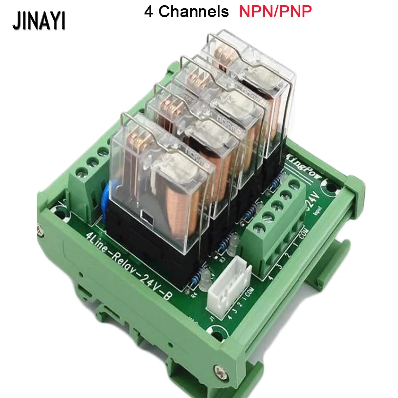 16/12/10/8/6/4/2 Каналы DC 24V 16A PNP/NPN релейный модуль с plc разъемом терминалов c креплением на рейке DIN В комплект поставки входит адаптер