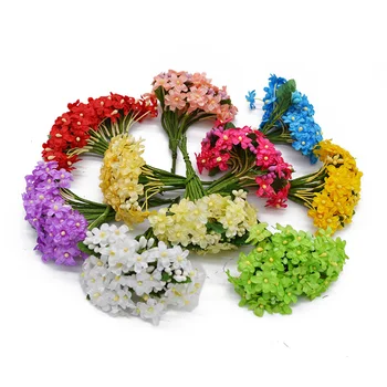 

12pcs/lot Artificial Plum Stamen Berry Flower Fake Flowers For Wedding Party Home Decoration DIY Scrapbooking Wreath