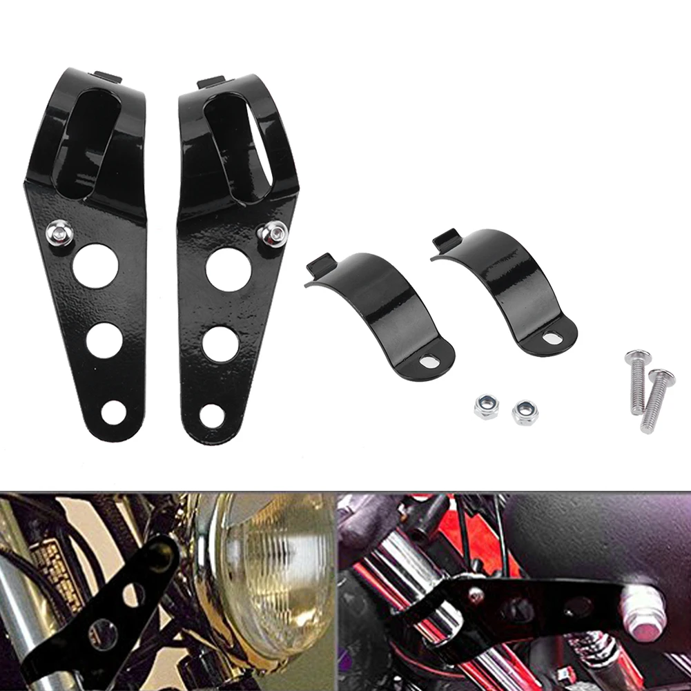 

28mm-43mm Motorcycle Headlight Mounting Bracket Fork Ear Adjustable Motorbike Chopper Mount Holder For Bobber Cafe Racer