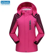 Женская лыжная куртка, утолщенная, для горных лыж размера плюс, флисовая, лыжная одежда, водонепроницаемая, для пеших прогулок, для сноуборда, ветрозащитная, зимняя куртка