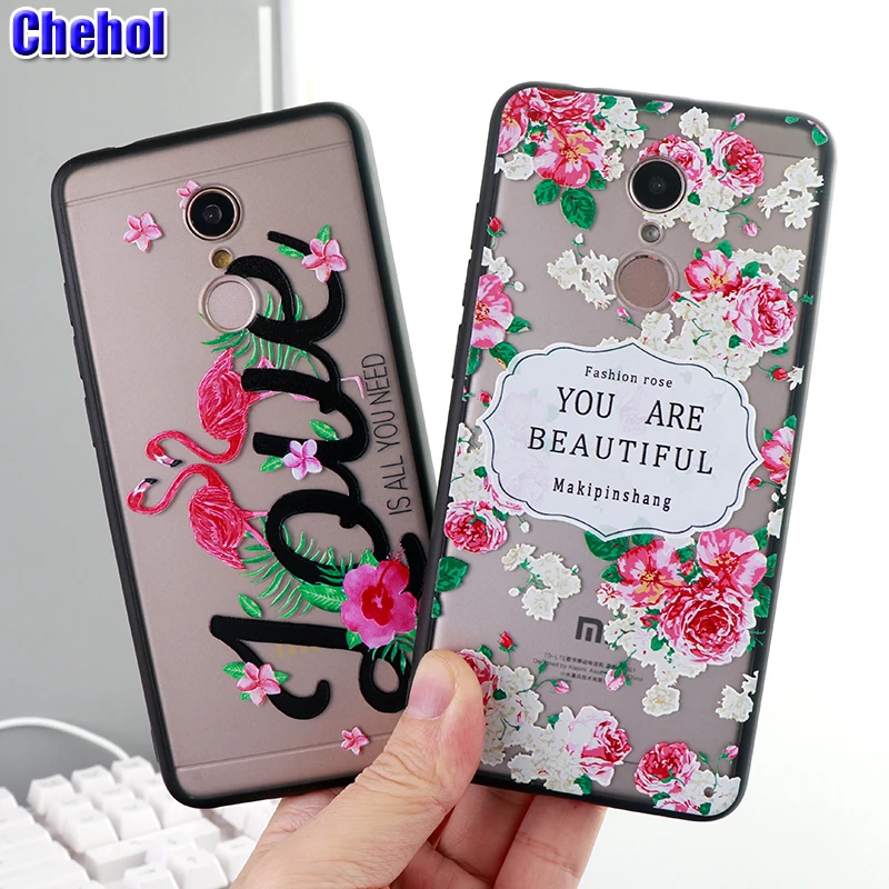 

New Cell Phone Cases For Xiaomi Redmi Note 4 5 6 X A plus Flowers Case Soft TPU Silicone Fitted Mobile Phone Covers Accessories