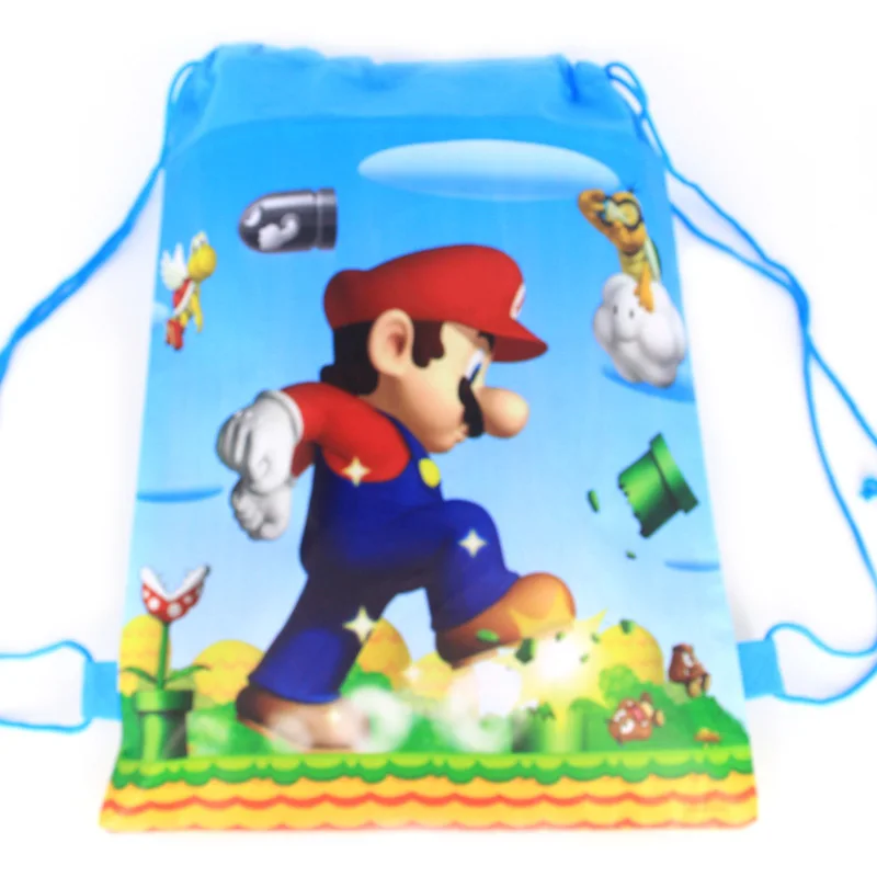 Маленький Супер Марио bros тематическая вечеринка на день рождения подарки нетканый drawstring Подарочный мешочек для детей для плавания школьные рюкзаки 1 шт