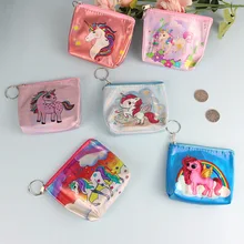 Дети Мини Pochette милый рисунок единорога Кошельки для монет женщин кошелек сумка каваи Чехлы для карт и ключей Деньги сумки для девочек изменить кошелек