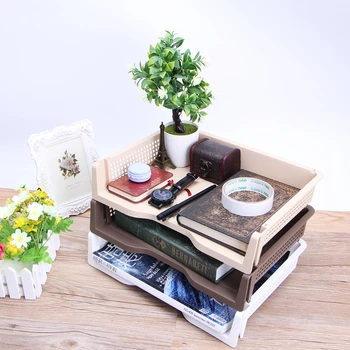 

Plastic Desk Organizer Files Letter A4 Paper Superimposed Tray Organizer Office Accessories School Supplies