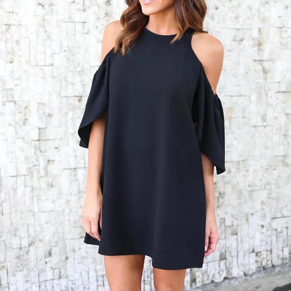 

Fashion Women Holiday Off Shoulder Dress Ladies Summer Beach Party Short Dress