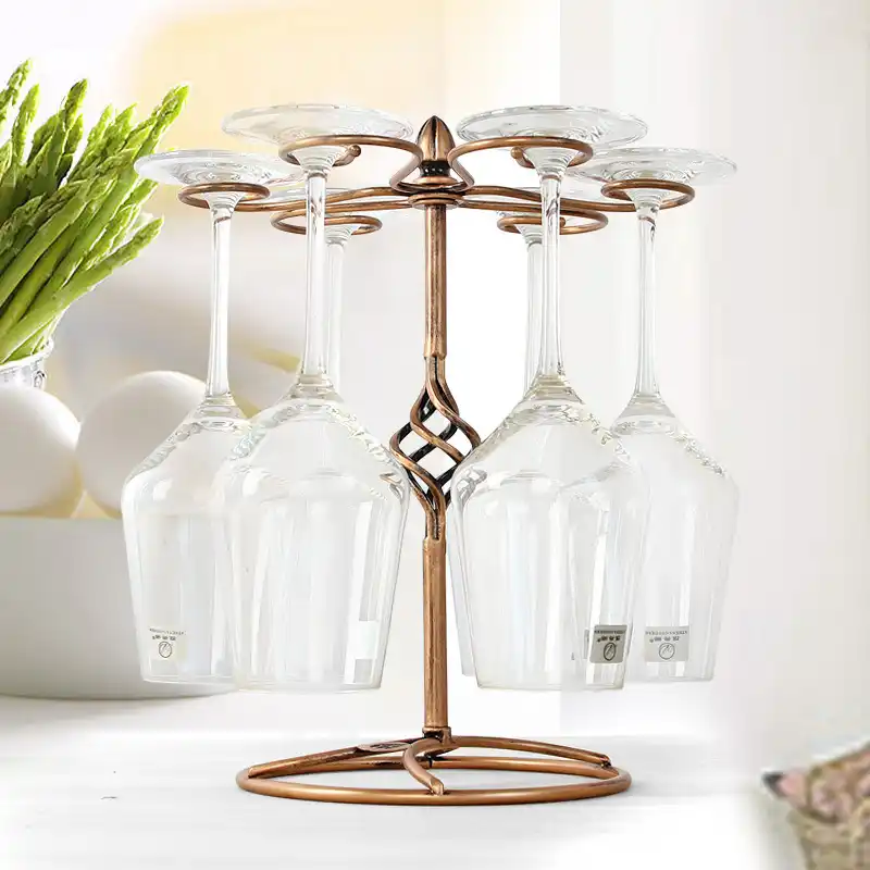 Retro Creativity Vertical Upside Down Wine Glass Holder Goblet Iron Storage Rack Household Bar Living Room Wine Rack Decorations Aliexpress