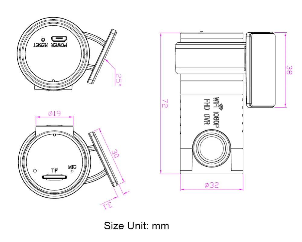 mini dvr size