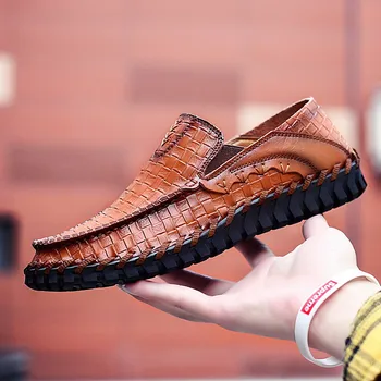 

Men Shoes Genuine Leather Comfortable Men Casual Shoes Footwear Chaussures Flats Men Slip on Lazy Shoes Zapatos Hombre Big Size