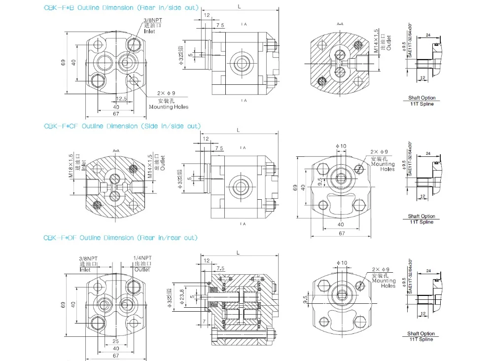 CBK подъемный насос Малый масляный насос CBK-F5.8/F6.0/F7.0/F7.8/F8.0 блок силового подъемника насос высокое давление: 20 МПа вращение: CCW