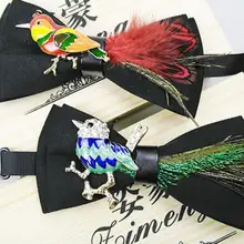 Новинка,, Модный повседневный мужской натуральный галстук-бабочка с перьями, платье британское шоу wo, мужской свадебный жених, жених, мужские