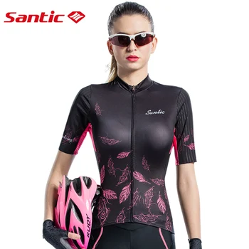 

Santic Women Cycling Short Jersey Pro Fit Ladies Road MTB Bike Bicycle Jersey Short Sleeve Summer Asian Size S-XL L8C02134