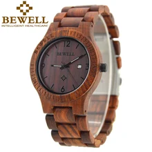 BEWELL Wood Watch Men Simple Mens Watches Top Brand Luxury Relogio Masculino Feminino Calendar Display Watch