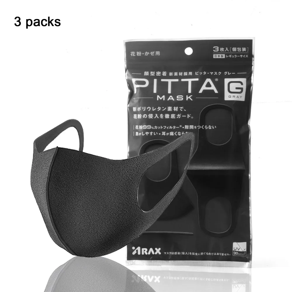 

3PCS/lot Unisex Washable Anti-haze Anti Dust Anti-fog Protective Face Reusable Earloop Dust Masks Mouth Cover PITTA