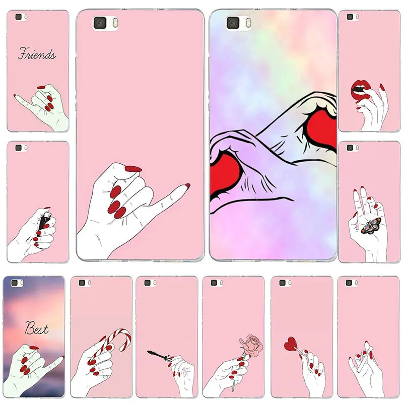 

Pinkie Promise Style Soft Cell Phone Cases TPU Silicon for Huawei P8 P9 P10 P20 Lite Mate 10 Pro Y5 Y6 II Y7 Honor 6X 7X 9 Lite