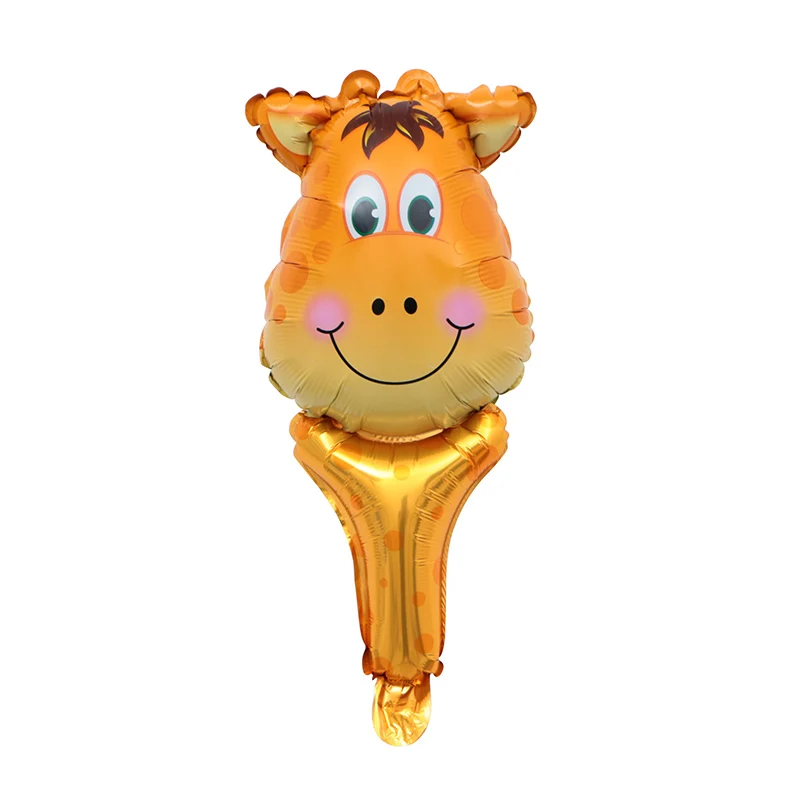 10 шт. голова животного джунглей надувной воздушный шар Тигр Лев Зебра ручной фольги шарики, День подарков будущей матери мальчик сафари Zoo вечерние Globos - Цвет: Giraffe