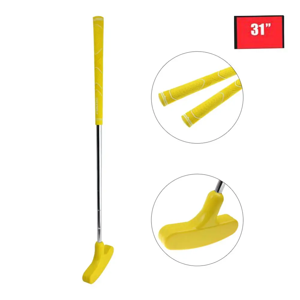 31 inches yellow Crest golf мужчины и женщины мини-Клюшки для гольфа сталь для гольф-клубов с резиновой головкой и стальным валом клюшки de golf - Цвет: 31 inches yellow