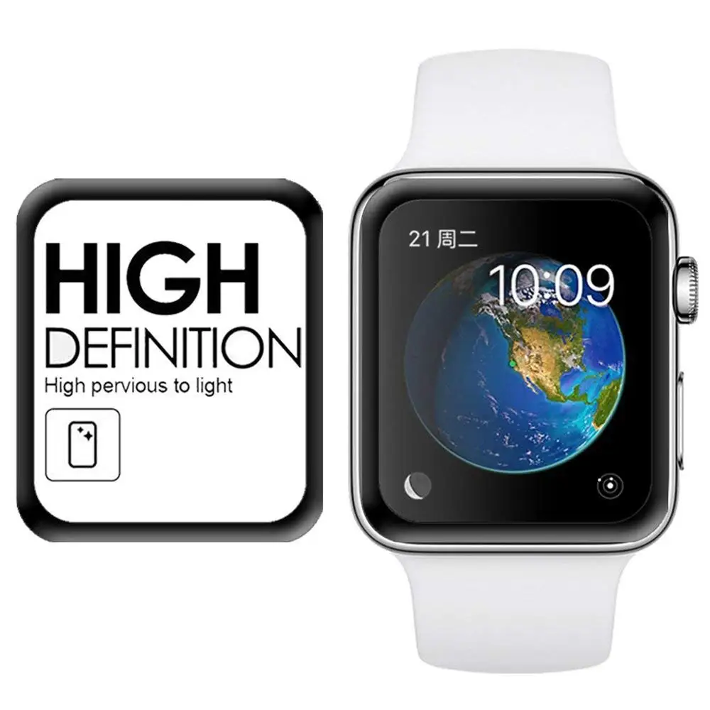 3D закаленное Стекло для наручных часов Apple Watch Series 5/4/3/2/1 Экран защитная плёнка для НУА Вэй для наручных часов iwatch, 44 мм 40 мм, 38 мм, 42 мм, для iPhone XS