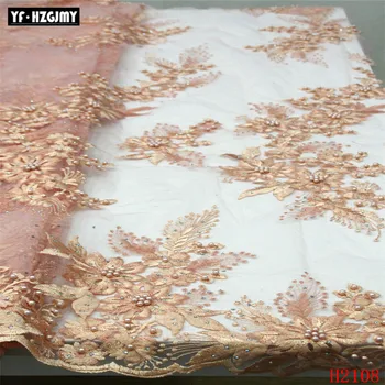 

YF HZGJMY Dotted embroidery beaded french lace fabric African tulle lace Sewing Nigerian garment cloth 2019 high quality A2108-1