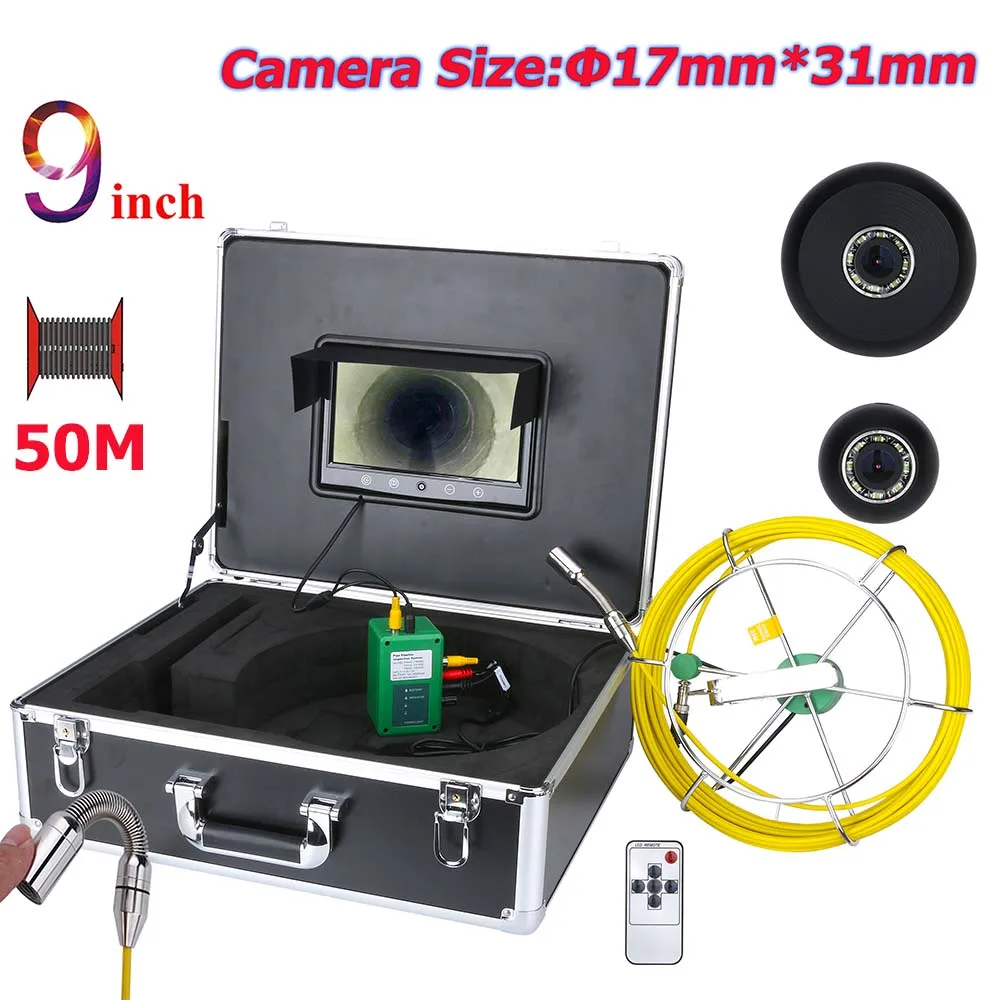 

Yobang security 9 Inch Monitor 17mm Industrial Video Endoscope Camera Pipe Drain Wall Sewer Underwater Inspection Camera System