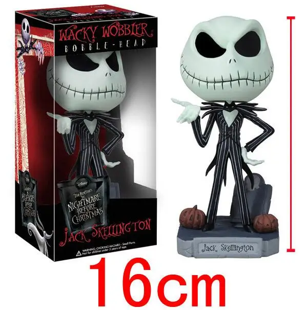 Кошмар перед Рождеством Хэллоуин Город Тыква король Джек Wacky воблер Bobble Head фигурка коллекционная игрушка - Цвет: 16cm