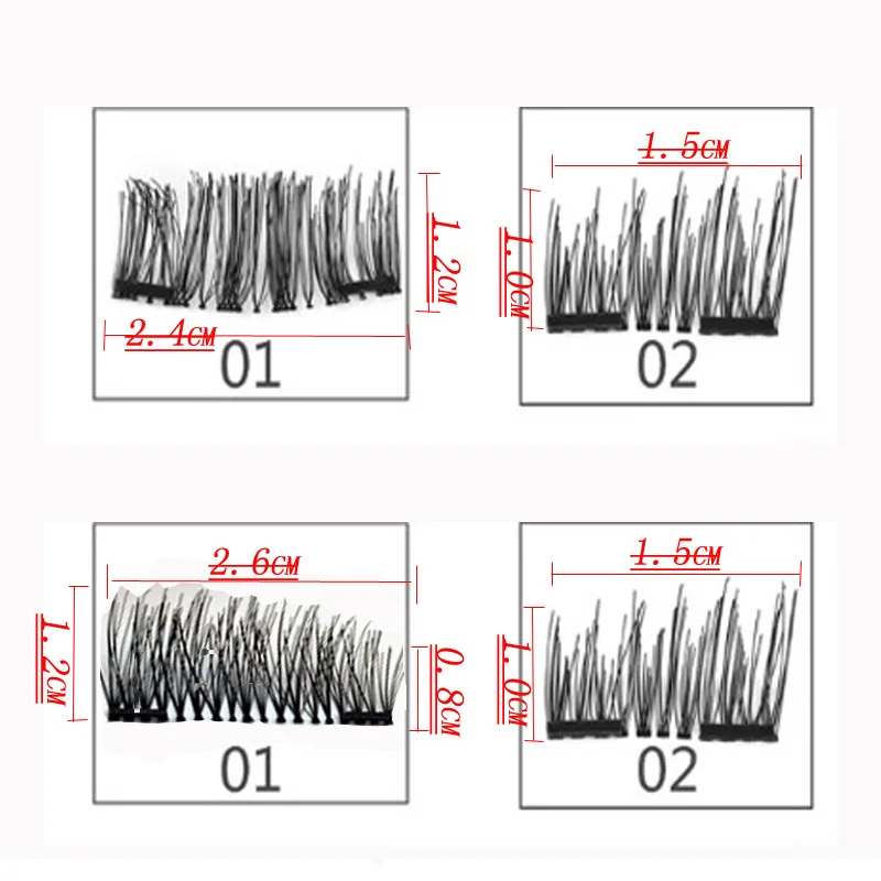 8 шт 3D Магнитный норковые ресницы Поддельные ресницы ручной работы с помощью пинцета OA66