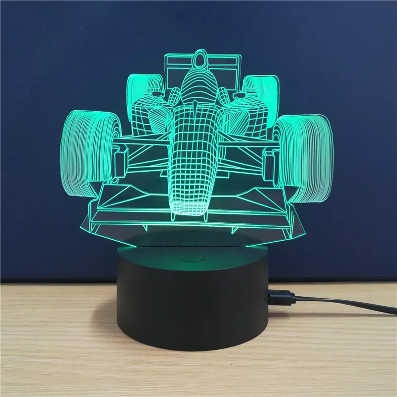 Многоцветный 3D гоночный ночник 3 цвета настольная лампа энергосберегающий светодиодный светильник атмосфера праздничные подарки украшения