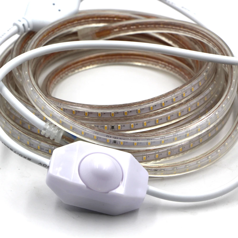 220V 3014 led strip light with ON/OFF dimmer switch Waterproof IP67