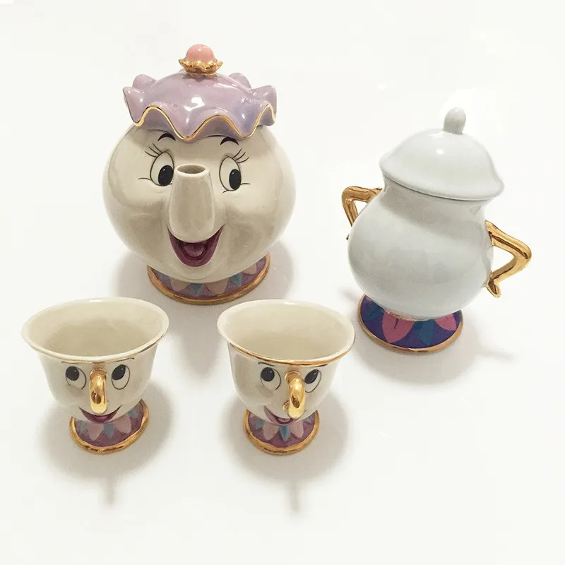 NEW Cartoon Beauty And The Beast Teapots Mug Mrs Potts Chip Tea Pot and Cup UK