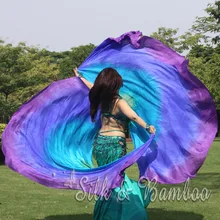 Зеленый-бирюзовый-синий-фиолетовый, 1 шт. 2,7 м* 1,14 м(3 ярда* 4") галстук-краситель 8 мм habotai настоящий шелк танец живота двойная вуаль