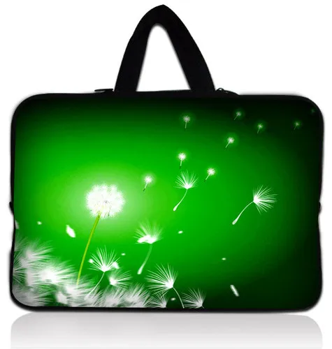 Free Shipping Green Dandelion 10 Laptop Sleeve Bag Case + Handle For Apple New iPad 3  HP Touchpad