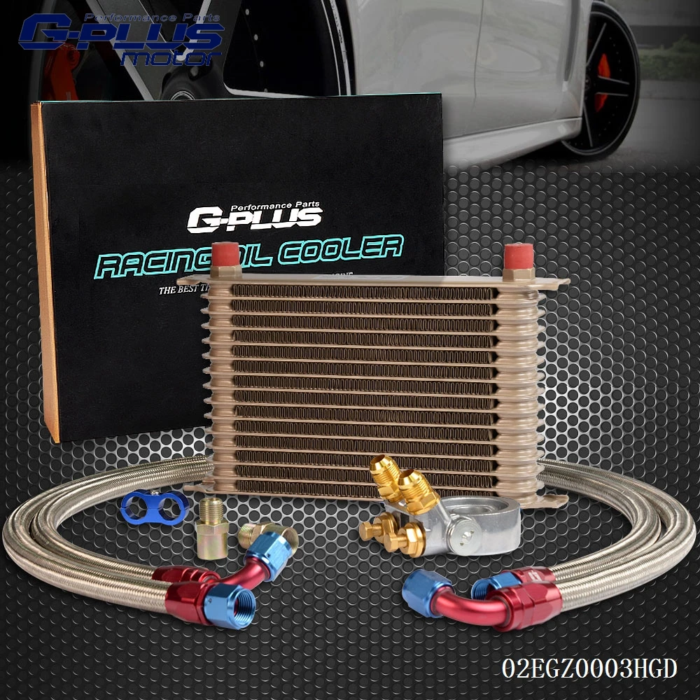 15 ROW Thermostat Adaptor Engine Racing Oil Cooler Kit For CAR/TRUCK in Oil Coolers from