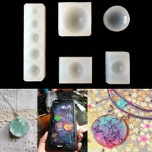 Transparent Semicircle Epoxy Silicone Mold Creative Handmade DIY Cake Mold Specimen Necklace Earrings Jewelry Maker Mold