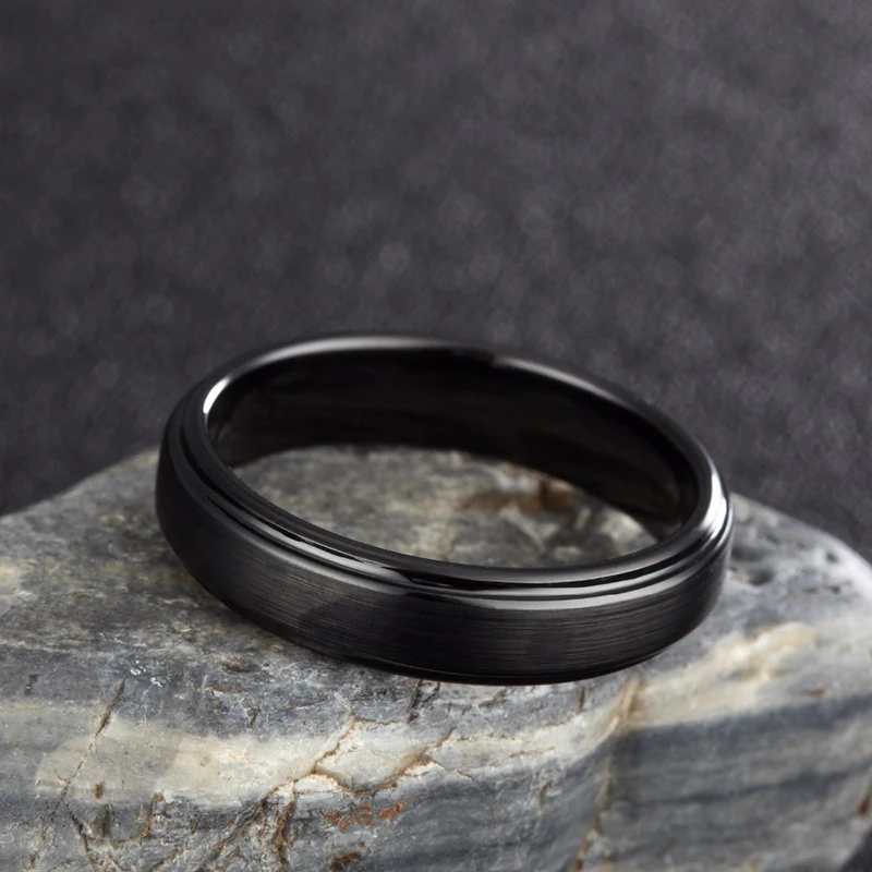 Somen 6 мм черное вольфрамовое кольцо для женщин матовый обручальное кольцо классический стиль обручальные кольца ювелирные изделия anillos mujer