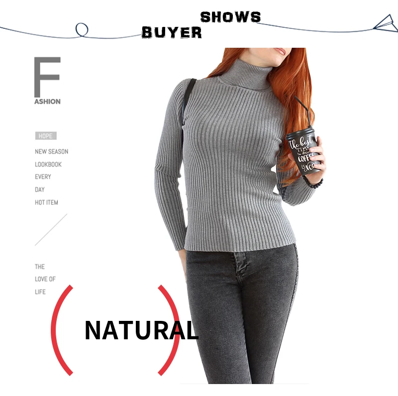 Warm Winter Women Sweater Turtleneck Pullover Knitted Sweaters For Ladies Long Sleeve High Elasticity Soft Pullovers Autumn 2018 (4)