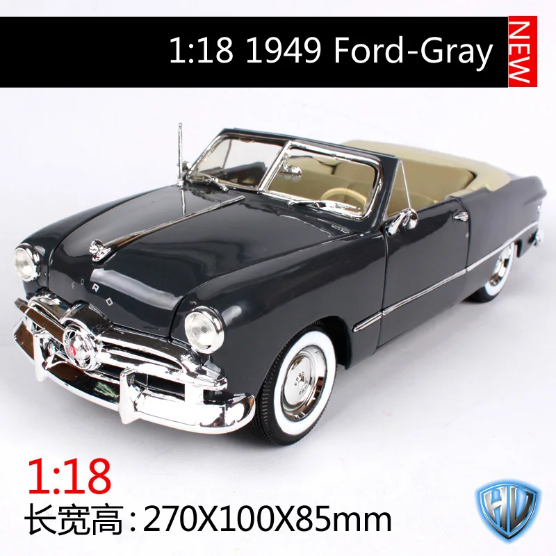 Maisto 1:18 1949 ford серый синий старый автомобиль литья под давлением 270*100*85 мм роскошная винтажная модель автомобиля с открытым верхом автомобильный коллекционный 31682