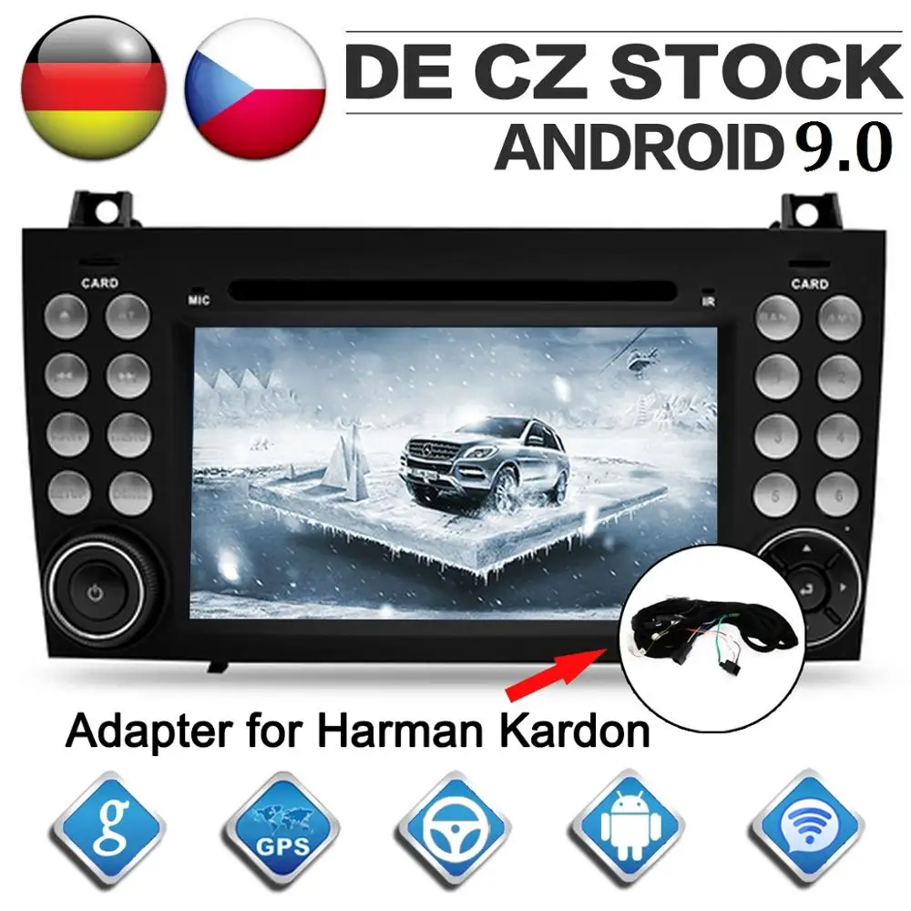 

Octa Core CD DVD Player 2 Din Android 9.0 Car Radio for Benz SLK-171 2004-2011 with Harman Kardon GPS Navigation Autoradio Unit