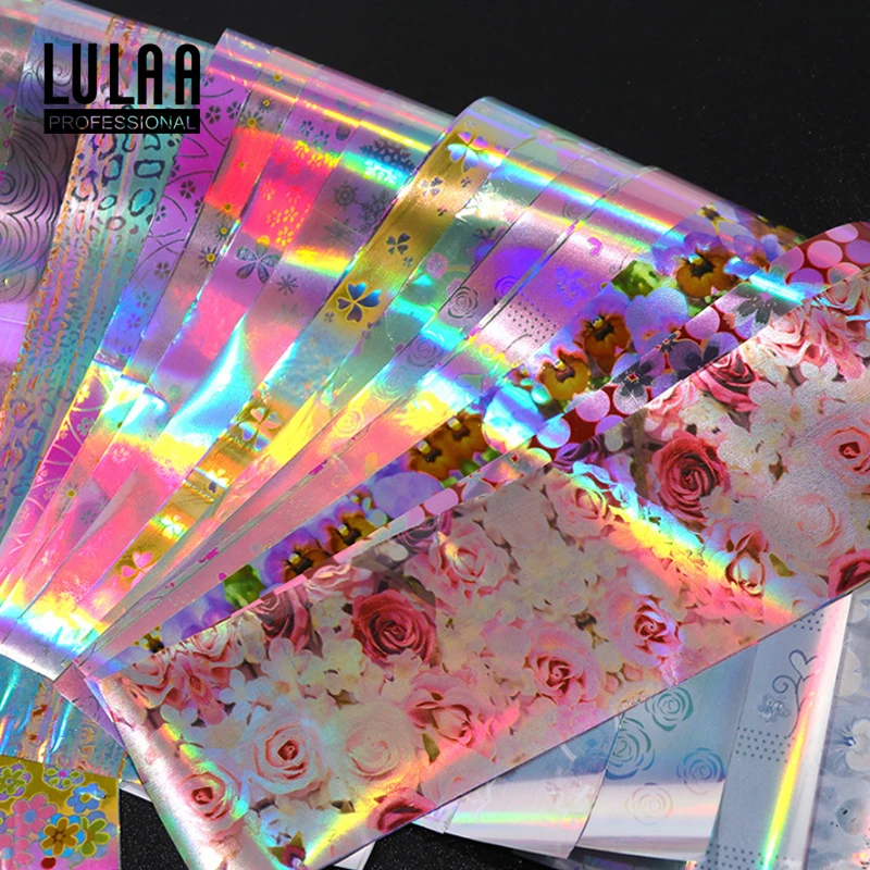 Lulaa 16 шт Цветочная наклейка с цветком Набор ногтей Роза письмо гель для дизайна