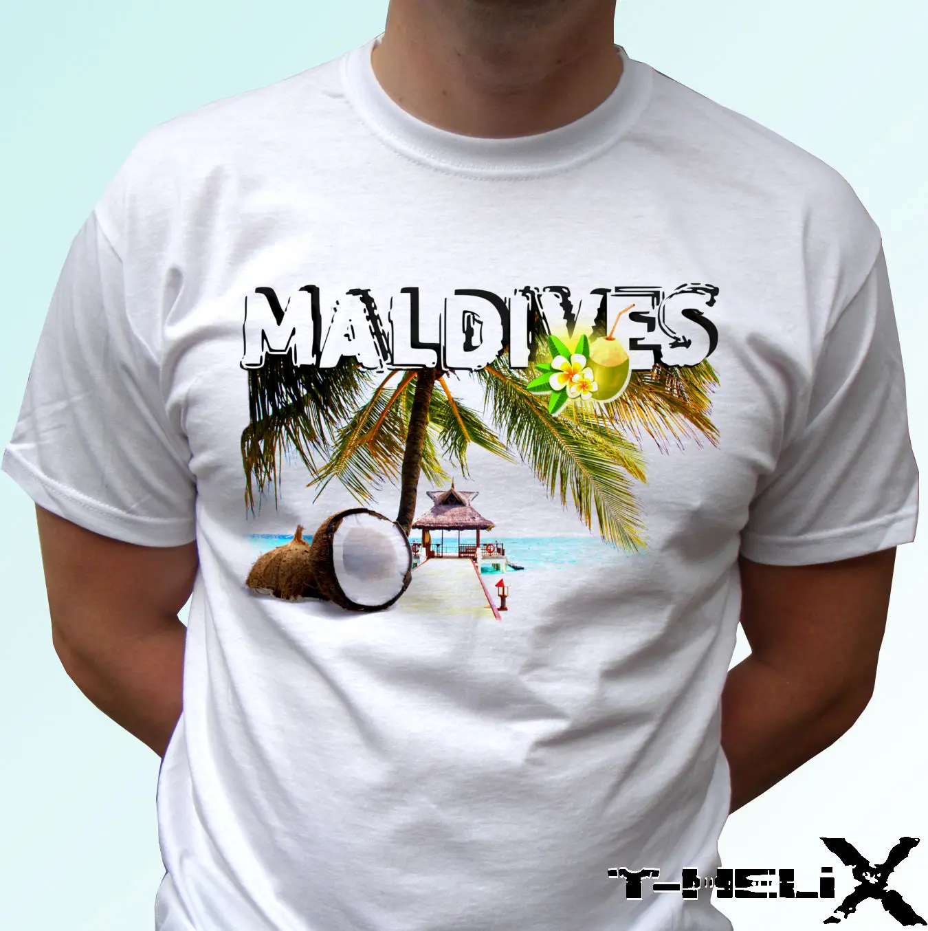 Maldives-белая футболка Топ для отдыха кантри дизайн Мужская Женская крутая